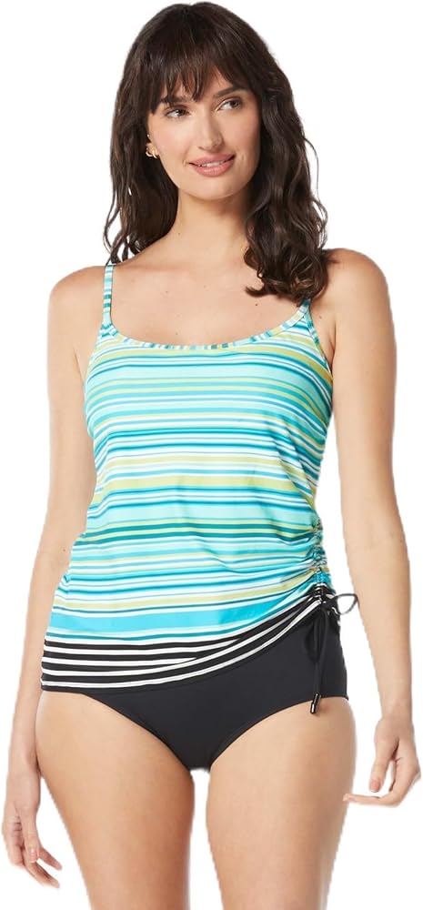 BEACH HOUSE Bridget Side Shirred Underwire Tankini Swim Top — Figure Flattering Swim Top