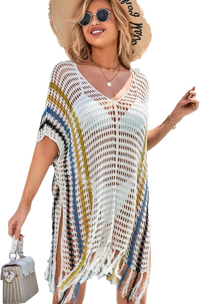 Women Swimsuit Coverup Beach Crochet Dress Bikini Cover up