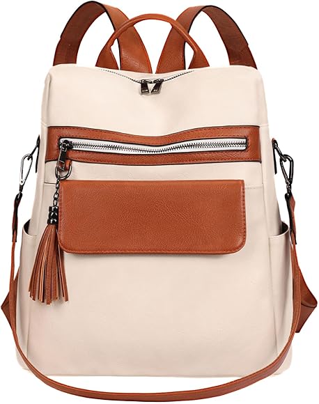 Leathario Bolso Mochila Hombro de Piel Sintética para Mujer Escolar Mochilas Tipo Casual Moda para Señorita Diario