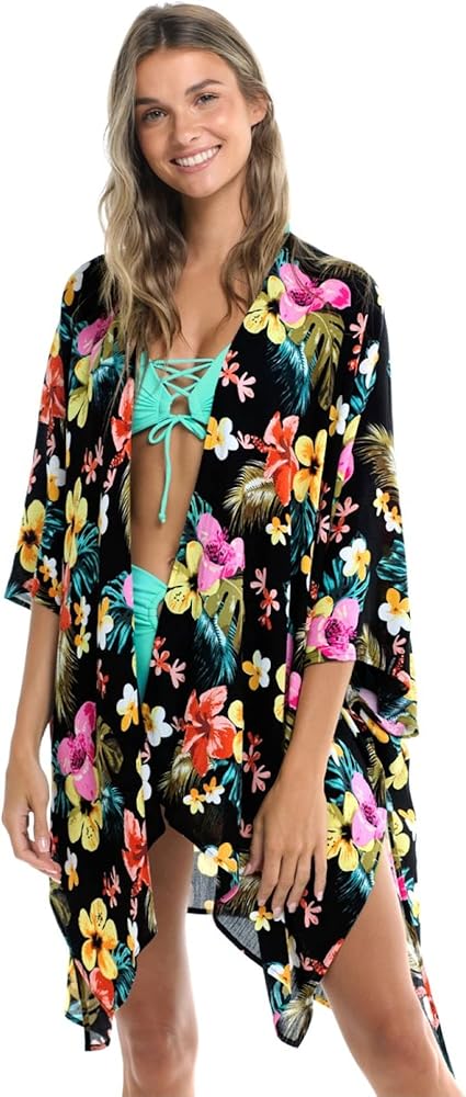 Body Glove womens Aubree Rayon Kimono Cover Up SwimwearSwimwear Cover Up