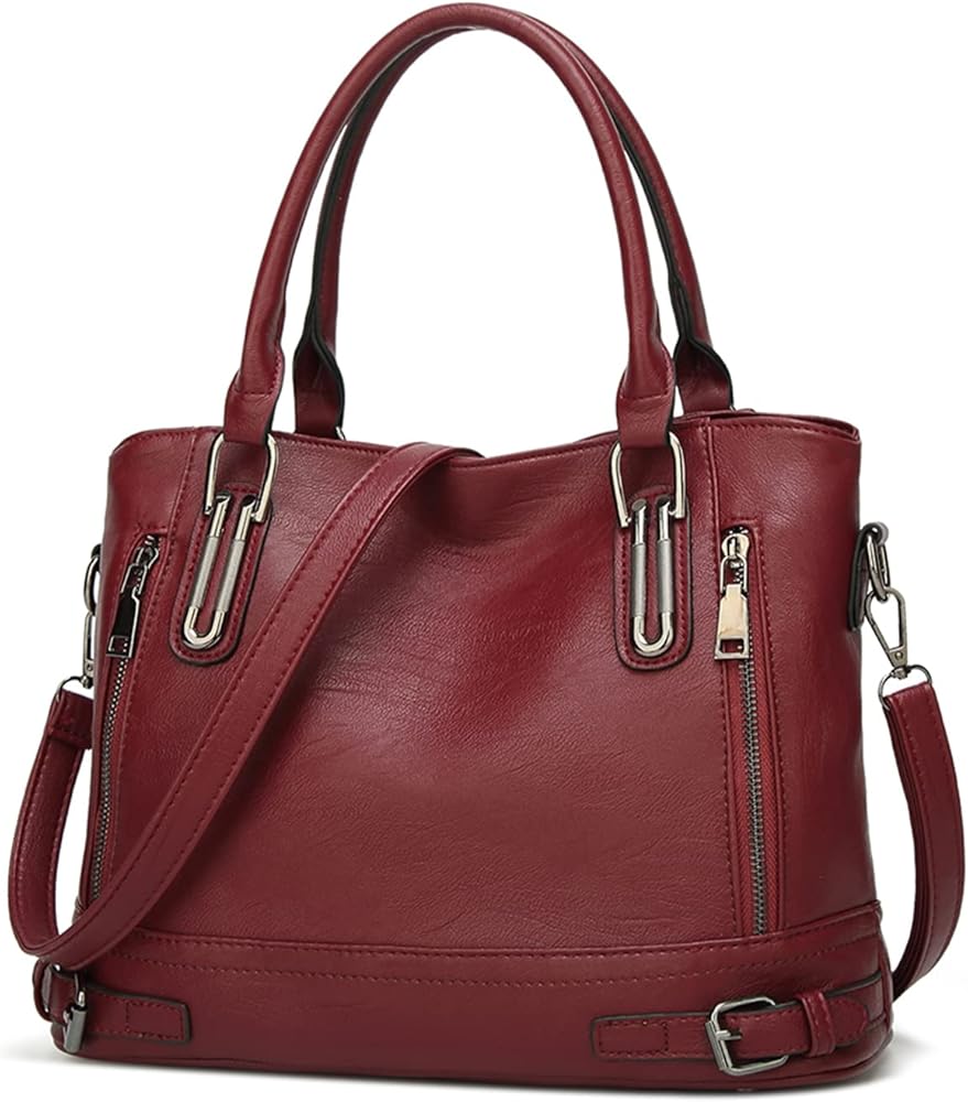 FANDARE Vintage Bolsos de Mujer Bandolera Bolso Hombro Cruzado PU Cuero Impermeable para Viaje Trabajo Escuela Compras Conmutar Crossbody Bag