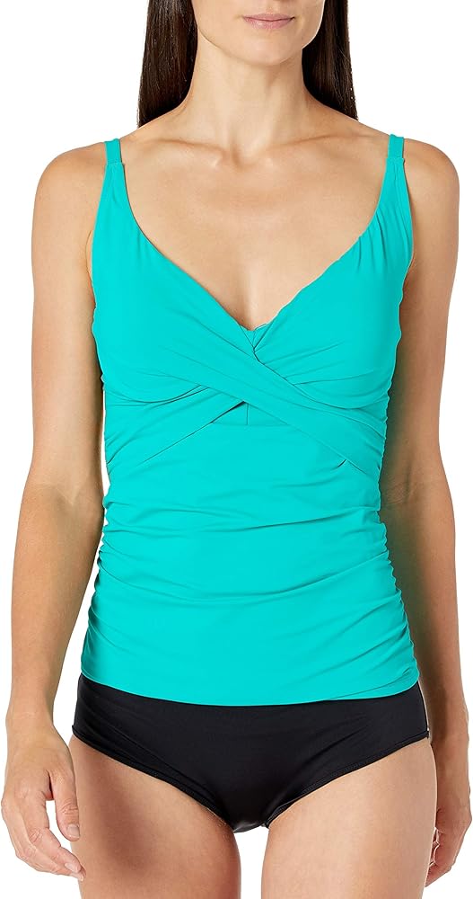 Catalina Women's Twist Front Underwire Tankini Top