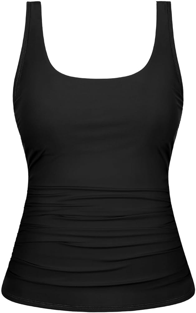 Hilor Women's Underwire Tankini Tops Tummy Control Bathing Suit Top