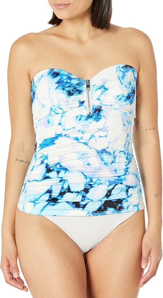 DKNY Women's Standard Strapless Tank Bikini Top Bathing Suit