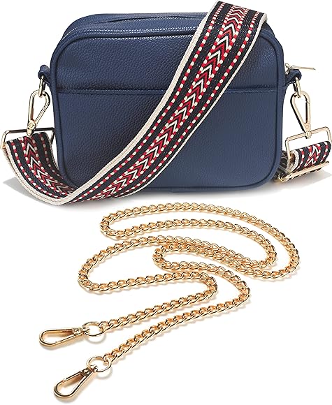 LILY ENGLAND - Bolso cruzado para mujer, bandolera con correa ancha ajustable y cadena, multiusos, bandolera y bandolera para mujer