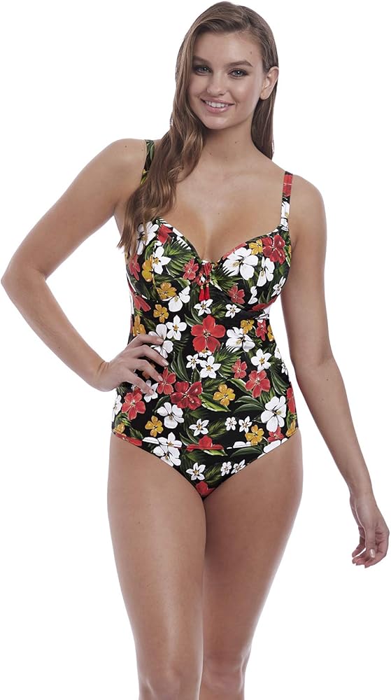 Freya Women's Tiki Bar Underwire Plunge Tankini Swim Top AS6803 30FF Multi