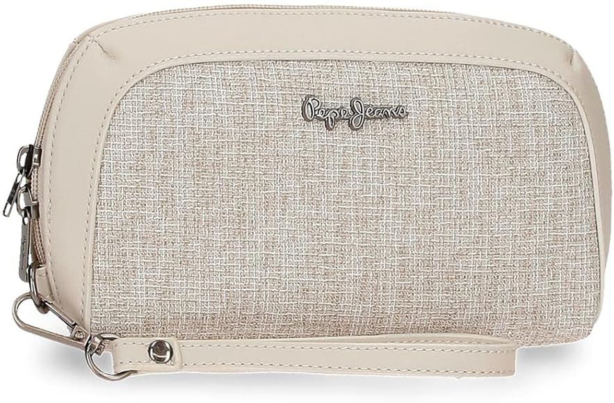 Pepe Jeans Maddie Bolso de Mano Beige 20x11x4 cms Poliéster con detalles en Piel Sintética