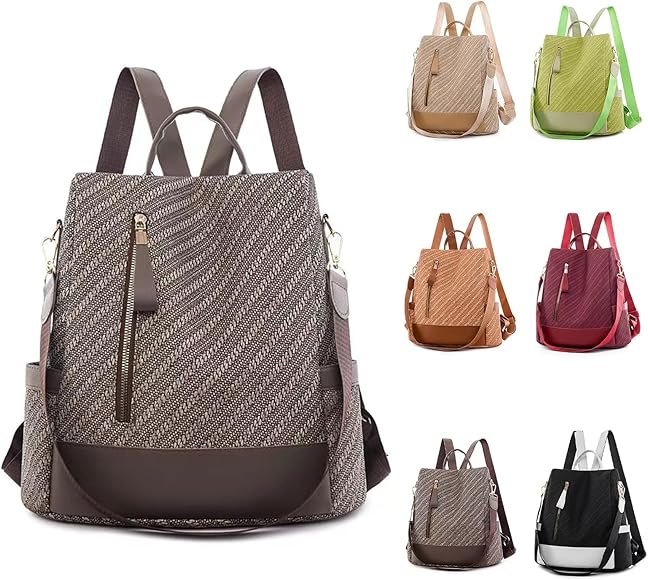 JSNOM Mochila Mujer Bolso Antirrobo: Mochilas Cuero Pequeño Elegante Impermeable Daypack para Deportiva Escuela Deporte Casual (Negra)