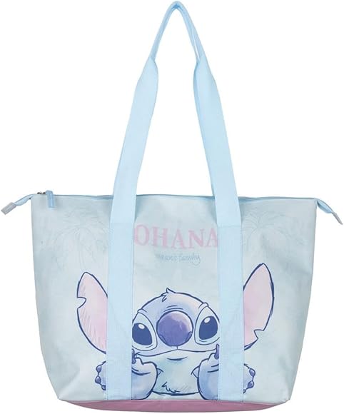 Disney Stitch Bolsa de Playa, Bolsa de Viaje, Bolso de Hombro, Bolsa de Compras, Diseño Stitch Ohana, Regalo para Mujer y Adolescentes