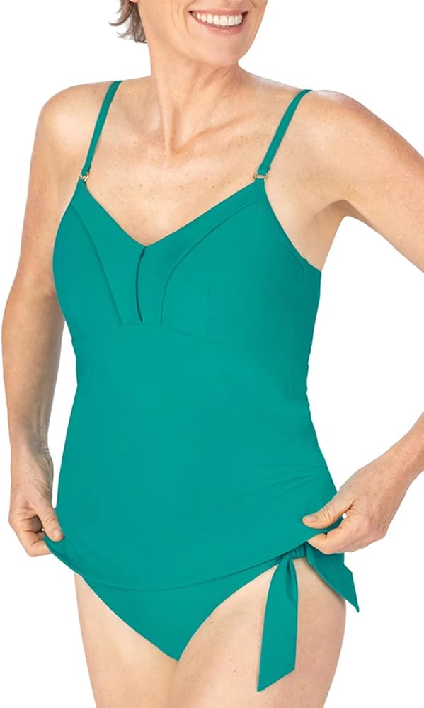 Amoena Women's Standard Ocean Breeze Tankini Pocketed Mastectomy Swim Top